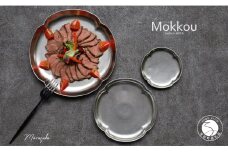 有田焼 木甲型プレート 3枚セット まるふく ワンプレート シルバー 和食器 小皿 中皿 取皿 A45-275