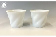 中仙窯 有田焼 白磁 ひねり蕎麦猪口ペア 中尾純作 作家 作家物 白磁 白 器 食器 蕎麦猪口 カップ 小鉢 伝統工芸 和食 日本食 A40-297