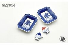 有田焼 氷 角小皿 箸置きセット 染付 24to3 西富陶磁器 A20-528