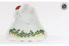 日の出の富士に鶴が舞う♪ 錦三保の松原富士山銘々皿 有田焼 幸楽窯 小皿 伝統柄 お祝い 縁起物 お正月 ハレの日 A8-10