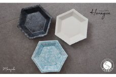 【まるふくオリジナル】有田焼 Hexagon 3個セット まるふく 食器 うつわ 取り皿 六角皿 シンプル ブルー ホワイト ブラック 和食器 A35-280