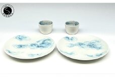 ARITAYAKI MUTSU 空（ブルー）24cm プレート・コップ ペアセット 有田焼 食器 うつわ 和モダン 手描き A100-99