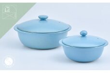 有田焼 おしゃれな万能鍋 5way pot スカイブルー 大小 2個セット【まるぶん】料理家 河瀬璃菜 コラボ 食器 調理器具 キッチン用品 A80-45