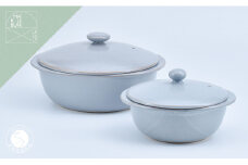 有田焼 おしゃれな万能鍋 5way pot グレイ 大小2個セット【まるぶん】料理家 河瀬璃菜 コラボ 食器 調理器具 キッチン用品 A80-46