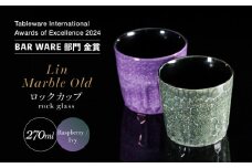 【グランプリ受賞】有田焼 大理石のような質感 ロックカップ 麟 Lin Marble Old 2個 (Raspberry・Ivy)【金照堂】ウイスキーグラス 焼酎グラス ロックグラス 有田焼 ギフト A75-57