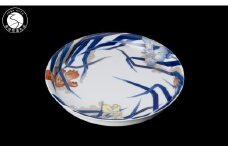 有田焼 染錦菖蒲金ミル プラター【深川製磁】皿 プレート 菖蒲絵 A700-33