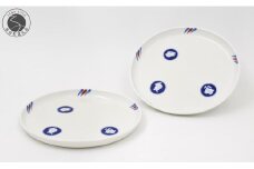 有田焼 月見うさぎ ペア楕円プレート【深川製磁】食器 器 うつわ 染付 2枚 セット A60-91
