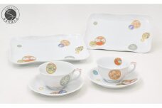 有田焼 寿赤絵 ティーセット【深川製磁】食器 器 うつわ カップ＆ソーサー セット 金彩 贈り物 ギフト A100-105