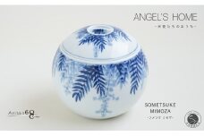 有田焼 Angel’s home 天使たちのおうち SOMETSUKE MIMOZA -ソメツケミモザ-【よう楽庵・たかす】丸型 ペット 骨壺 小型犬 犬骨壺 猫骨壺 動物骨壺 仏具 ミニ 骨壺 メモリアルポット A170-17