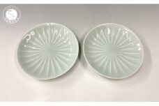 有田焼 青白磁稜線皿（ペア）【中仙窯・中尾純作】食器 器 うつわ 皿 メインディッシュ 青白磁 伝統工芸 作家 ペア シンプル A50-255