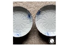 有田焼 吹き墨縁錆睡蓮彫 和皿 2枚【有田焼 花伝作】食器 器 和皿 皿 セット 白 渕錆 A25-567