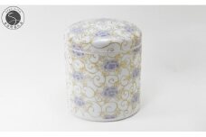 有田焼 紫苑華 5寸骨壷【幸楽窯 / YUIKA Lab】終活 牡丹 おしゃれ 高級 伝統工芸 モダン骨壷 高貴 気品 桐箱付 骨壺 A70-170