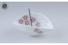 有田焼 お香立〈花集文〉【赤絵白磁硯処 雪月花】手描き 伝統工芸 お香立て 花柄 赤絵 インテリア 25000円 A25-585