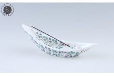 有田焼 舟形お香立〈萩文〉【赤絵白磁硯処 雪月花】手描き 伝統工芸 お香立て 赤絵 40000円 4万円 A40-370