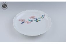 有田焼 雪輪皿 22cm〈山茶花文〉【赤絵白磁硯処 雪月花】食器 器 うつわ 取り皿 皿 菓子皿  50000円 5万円 A50-273