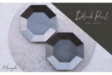 有田焼 Black Pearl 八角プレート 2枚セット【まるふくオリジナル】食器 器 うつわ 磁器 陶磁器 プレート 皿 取皿 デザート皿 2枚 セット ペア ブラック シルバー シンプル おしゃれ シック ギフト 食洗機対応 電子レンジ対応 A18-141