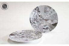 有田焼 JS旭日吉祥紋・ペアフラットプレートS ARITA PORCELAIN LAB【アリタポーセリンラボ】モダン おめでたい モノトーン お正月 おせち A60-108