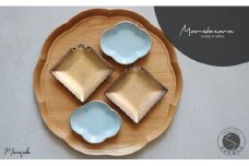 有田焼 mamekozara（Gold・Blue）4枚 セット【まるふく】食器 器 うつわ 豆皿 小皿 ギフト セット おしゃれ ゴールド 木瓜型 25000円 A25-624
