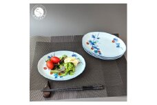 有田焼 華山窯 染錦 トマト楕円 トレー皿 4枚セット【東洋セラミックス】トマト 食器 器 取り皿 メイン料理 うつわ オーバル 手描き 25000円 A25-634