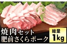 ブランド豚【肥前さくらポーク】 焼肉セット 1kg | 肉 豚 お肉 にく ギフト 焼肉 焼き肉 タレ 国産 佐賀 バーベキュー 豚肉