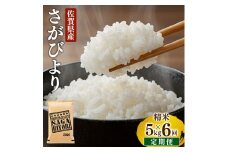 ＜先行予約＞ [令和7年産] ＜定期便6回＞ 特A評価 さがびより 白米 5kg×6回