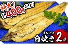 うなぎ白焼き 400g (200g×2尾) 土用の丑の日8月5日着 ／うなぎ 鰻 ウナギ 蒲焼 蒲焼き 土用 丑の日 特選 肉厚 たれ 国産 ふるさと 鰻丼 鰻重 うな重 うなぎたれ ギフト 贈り物 佐賀 佐賀県 送料無料