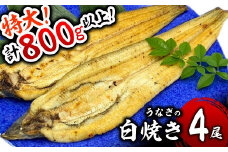 うなぎ白焼き 800g (200g×4尾) 土用の丑の日8月5日着