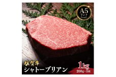 佐賀牛シャトーブリアン 1kg (200g×5枚) ／ 佐賀 大町町 肉 お肉 牛肉 フィレ ヒレ ステーキ 贈答 ブランド牛 佐賀牛 A5 国産 霜降り ギフト グルメ 国産牛 特産品 お祝い 贈り物 ステーキ肉 冷凍 送料無料