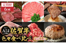 ＜定期便6回＞佐賀牛色々食べ比べ／ 佐賀牛 国産和牛 大町町 焼肉 肉 お肉 にく 国産 佐賀牛 切り落とし ステーキ 贈り物 ギフト 佐賀県 冷凍 焼き肉 牛肉