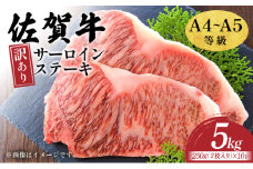 訳あり！【A4～A5】佐賀牛サーロインステーキセット　5kg（250ｇ２枚入り×10ｐ）		