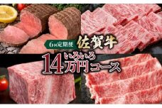 「佐賀牛」いろいろ14万コース＜6回定期便＞ / ふるさと納税 国産 サーロインステーキ カルビ ローストビーフ ハンバーグ しゃぶしゃぶ 国産牛 国産和牛 佐賀牛 お肉 肉 にく 霜降り 冷凍 