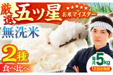 【全12回定期便】さがびより・夢しずく 無洗米 5kg【五つ星お米マイスター厳選】 [HBL034]特A評価 特A 佐賀 ブランド米 ご飯 米 お米