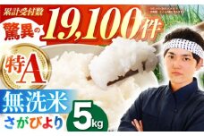 【15年連続 特A受賞】令和6年産 さがびより 無洗米 5kg【五つ星お米マイスター厳選】 [HBL005] 佐賀日和 さがびより 5kg ブランド米 お米 米 新米 令和6年度産 2024年度産 特A評価 特A 佐賀 ご飯 ごはん