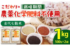 【からだが喜ぶひとときを】古代七穀米 ( 500g×2個セット ) 【だいちの家】[HAG003] 雑穀 雑穀米 古代米 発芽玄米 玄米 黒米 麦 ヒエ アワ 佐賀