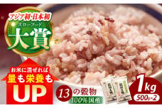 【世界が認めた】＜カラダにやさしい13の雑穀＞穀物三昧 500g×2袋【葦農】[HAJ007] 雑穀 雑穀米 米 500g 1kg 古代米 黒米 赤米 発芽玄米 ビタミンB 鉄分 