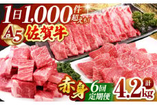 【全6回定期便】佐賀牛 赤身 定期【山下牛舎】 [HAD100] 佐賀牛 牛肉 肉 黒毛和牛 精肉 赤身 定期便 定期 ステーキ スライス 焼肉 すき焼き しゃぶしゃぶ A5 佐賀県 贈答
