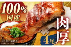 【肉厚ふっくら】国産うなぎ 蒲焼き 4尾【魚正】 [HBV003]