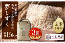 【全3回定期便】特別栽培米 江北町産 夢しずく 1等米 玄米 5kg【葦農】[HAJ016] お米 