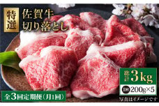 【全3回定期便】佐賀牛 切り落とし 1kg  ( 200g×5パック ) 【肉の三栄】 [HAA080] 佐賀牛 切り落とし 小分け 牛肉 定期便 黒毛和牛 佐賀