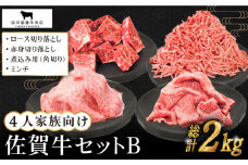 【毎日の料理に】4人家族向け 佐賀牛 普段使いセットB【田中畜産牛肉店】 [HBH114]