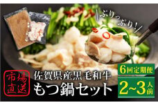 【全6回定期便】佐賀県産黒毛和牛 もつ鍋セット 2～3人前【山下牛舎】 [HAD141]