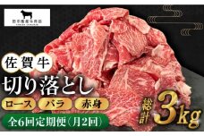 【月2回発送 / 3ヶ月お届け】全6回定期便 佐賀牛切り落とし500g【田中畜産牛肉店】 [HBH133] 黒毛和牛 肉 牛肉 定期便 月2回 1ヶ月に2回 ロース バラ 赤身 定期