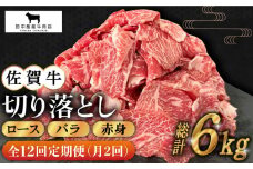【月2回発送 / 6ヶ月お届け】全12回定期便 佐賀牛切り落とし500g【田中畜産牛肉店】 [HBH134] 黒毛和牛 肉 牛肉 定期便 月2回 1ヶ月に2回 ロース バラ 赤身 定期