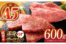 【何が届くかお楽しみ】佐賀牛 ステーキ 600g （サーロイン/赤身） 【がばいフーズ】A5ランク 佐賀牛 [HCS079]