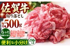 【全6回定期便】佐賀牛 切り落とし 500g  ( 250g×2パック ) 【山下牛舎】 [HAD157] 小分け 真空パック 黒毛和牛 牛肉