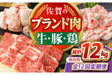 【全12回定期便】佐賀のお肉 焼肉 セット（牛肉・豚肉・鶏肉）　【吉祥】 [HCW020]