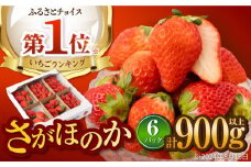 上品な甘さ 白石町産いちご さがほのか 約150g×6パック（計900g以上）【道の駅しろいしカンパニー】イチゴ 苺 いちご 大容量 果物 フルーツ 佐賀県産 アフターフォロー 九州 [IAA024]