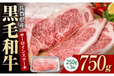 佐賀県産 黒毛和牛 贅沢 サーロインステーキ 250g×3枚（計750g）【いろは精肉店】佐賀県産 佐賀産和牛 牛肉 国産 肉 和牛 サーロイン ステーキ さーろいん すてーき 冷凍 白石町 九州 定期便 人気 高評価 九州 佐賀県 白石町 [IAG017]