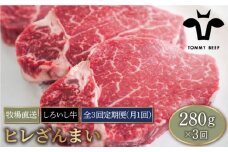 【牧場直送】【3回定期便】佐賀県産 しろいし牛 ヒレざんまい（ヒレステーキ含む）各回280g【佐賀セントラル牧場】佐賀県産 牛肉 ひれ ふぃれ フィレ 九州 佐賀県 白石町 [IAH027]