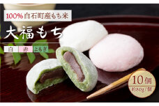 【おやつにうれしい！】白石産もち米使用 大福もち（白、赤、よもぎ）【五反田茶屋】 九州 佐賀県 白石町 [IAM002]